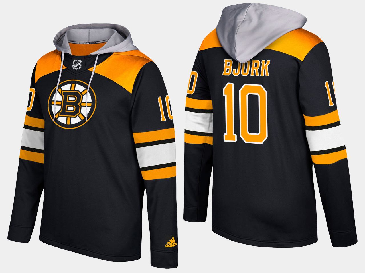 Men NHL Boston bruins #10 anders bjork black hoodie->boston bruins->NHL Jersey